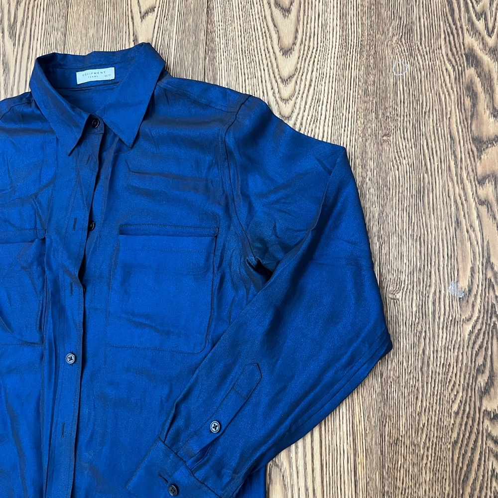 EQUIPMENT iridescent silk blouse
